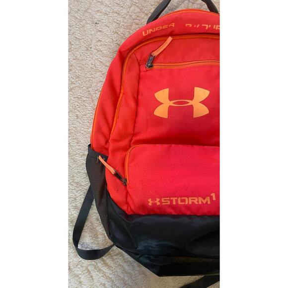Under Armour UA STORM 1 Soft Sleeve Backpack Orange Logo Laptop School Work Gym - Picture 2 of 9